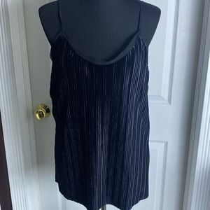 Dalia Women’s Black Velvet Tank Top Adjustable Straps Lined sz L NWT